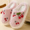 Sorte bomuldstøfler til kvinder, kirsebærdesign, størrelse 38-39 4