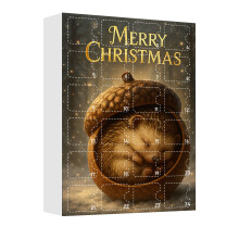 2025 Christmas Pinecone Animals Arrival Calendar With Acrylic Material, Cute Design and Countdown Function for Holiday Decorations,B