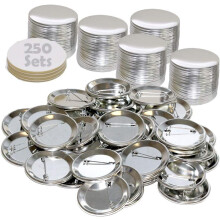 Knapper i metaldele, 2,25 tommer i diameter, 100 stk.