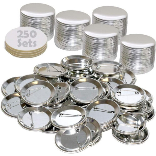 Knapper i metaldele, 2,25 tommer i diameter, 100 stk.