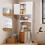 Over-the-Toilet Storage Cabinet White Freestanding 3-Tier 4