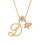 Heart-shaped diamond-encrusted initial pendant necklace 1