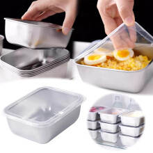Recipiente hermético para alimentos em aço inoxidável com tampa transparente