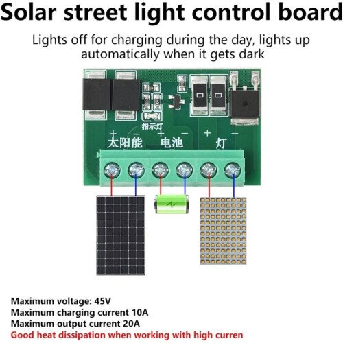 Solar Light Control Board  6-45V Automatic LED Driver Module for DIY Street Lights with  for  Saving 1