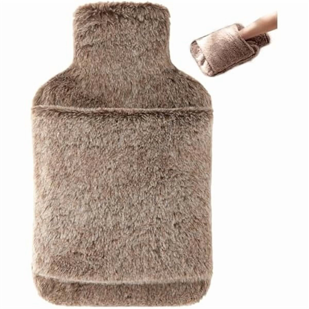 Hot Water Bottle with Cover 2L Khaki