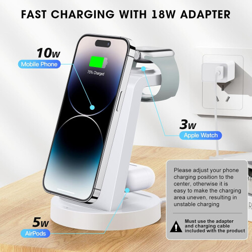 Ασύρματος σταθμός φόρτισης για iPhone, Apple Watch, AirPods 1