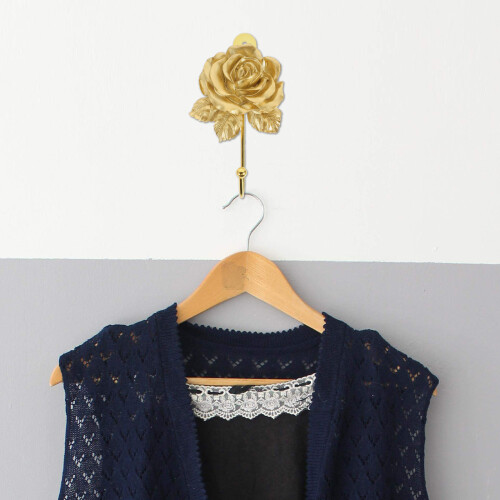 Crochets muraux en résine dorée pour la décoration intérieure (lot de 3) 2