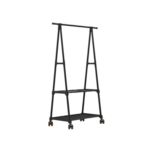 Freestanding Coat Rack with 2 Shelves and Corner Design 1