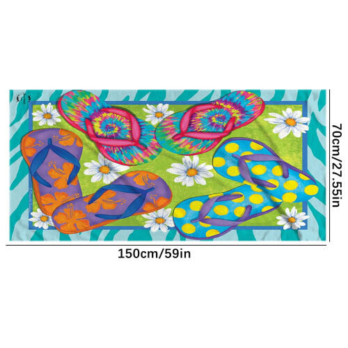 Serviette de plage en microfibre à imprimé tropical 27,5 x 60 pouces 2