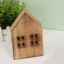 Light Brown Wooden Decorative House for Desktop