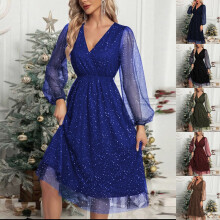 Vestido ajustado de encaje negro con flecos, talla 2XL