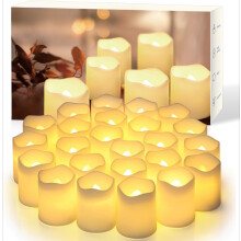 Lumânări votive LED, alb cald, 3,8 cm x 4,3 cm, pachet de 12/24/50