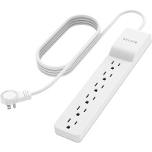 Surge Protector Power Strip White 6 Outlets 8ft Cord