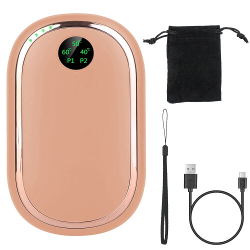 Scaldamani ricaricabile con display digitale e 3 livelli di calore
