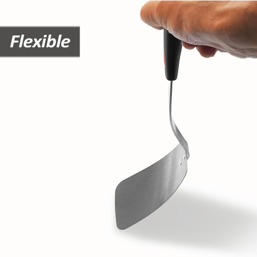 Espátula flexível de aço inoxidável com cabo de silicone1 2