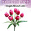 Tulipas artificiais de seda rosa choque, 9 unidades, 40 cm (15,8 polegadas) 3