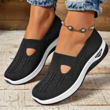 Klassiske dameloafers med slip-on, svarte, størrelse 39