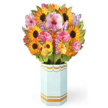 Carte de vœux décorative bouquet de tournesols 3D (1 pièce)