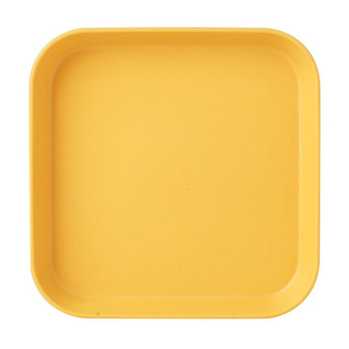 Tigela quadrada para ração de gato em polipropileno amarelo de 14 cm (5,5 polegadas)