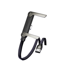 Sidelengs telefonlader med stativ 65W USB-A til Type-C 2 stk