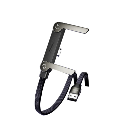 Sidelengs telefonlader med stativ 65W USB-A til Type-C 2 stk