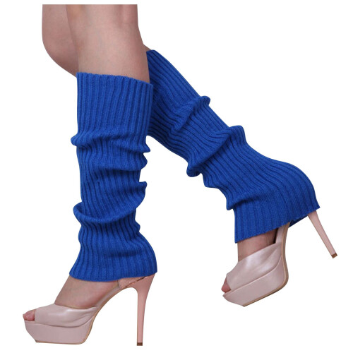 Damstickade socktofflor med plyschfoder, halkfri blå, 1 par