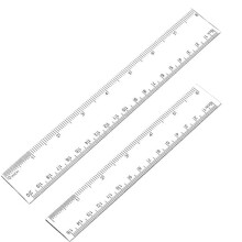 Beveled Wooden Ruler with Single Metal Edge, 18 Inch