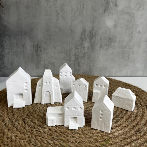 Silikonformen-Set für Miniaturhäuser, 8-teilig 2