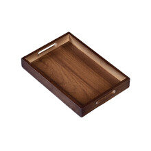 Plateau à Thé en Bambou Fait Main de Style Japonais pour Servir le Café, Couleur Bois, Taille Moyenne, pour Table de Cuisine et Salon.
