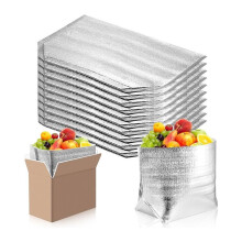 100 Pcs Insulated Shipping Bags, Large Bags for Cold and Hot Food, Waterproof Reusable Cooler Bags for Camping, Picnic