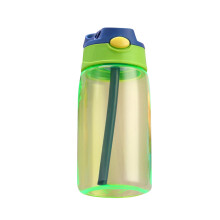 Copo de água de plástico verde, garrafa infantil de 500ml à prova de vazamentos com