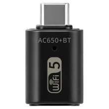 Type-C 650M Dual-Band 2.4GHz/5.8Ghz Wireless Network Card RTL8821CU 2in1 WiFi Adapter