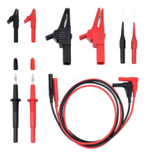 10 Stuks Test Leads Kit, Dubbel Geïsoleerde Multimeter Testdraadset met Krokodillenclips en Naaldprobe