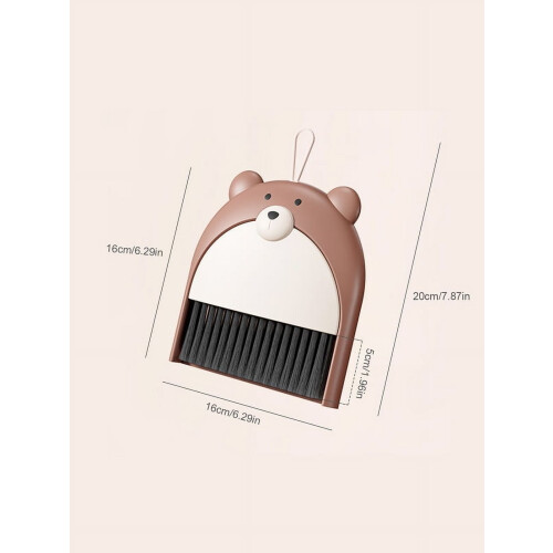 Ensemble balai et pelle ours en peluche mini pliable 2