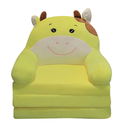 Plush Foldable Kids Sofa Backrest Armchair Yellow