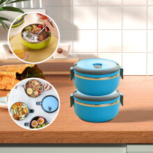Boîte à lunch isotherme ronde en acier inoxydable pour aliments