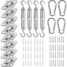 Kit de ferragens para vela de sombra em aço inoxidável (44 peças)