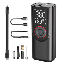 Portable rechargeable tire inflator for car bike motorcycle
