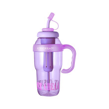Paarse herbruikbare plastic waterbeker van 1200 ml met ergonomisch ontwerp