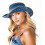 Cappello a secchiello in denim da donna, blu, stile western. 1
