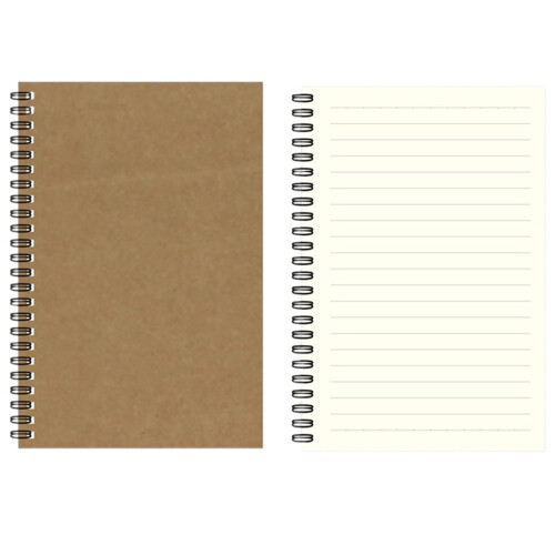 Τετράδιο Σπιράλ A5 με Γραμμές 100 Σελίδων, Kraft Brown