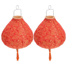 Oranje hanglantaarn met stalen frame (1 stuk)