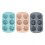 Silikon kakeformer sett, nonstick, 6 hulrom, 3-pakning 1