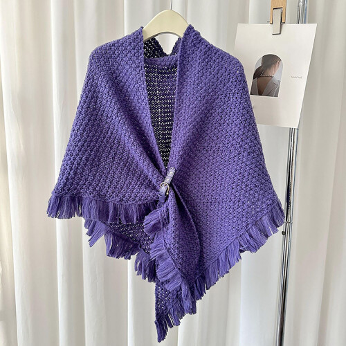 Strickponcho-Wickelpullover für Damen, Größe L 1