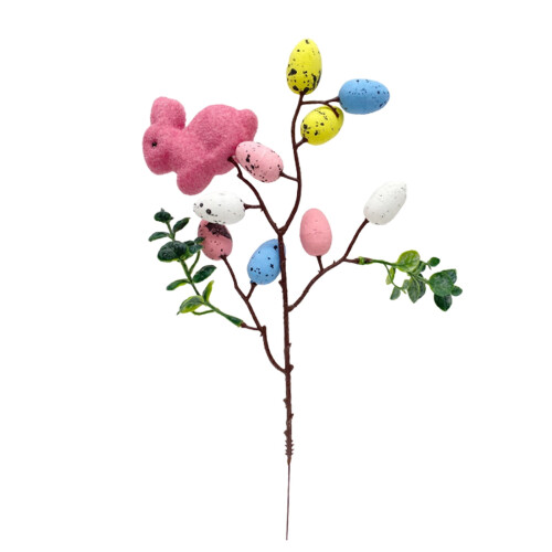 Easter egg flower picks with bunny and foam eggs13x4inch