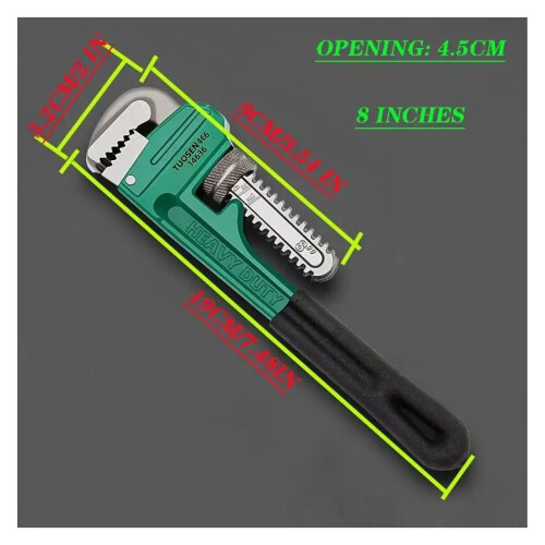 Clé à pipe robuste et ergonomique de 8, 12, 14 et 18 pouces