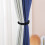 Black Curtain Tiebacks Handwoven Cotton Rope 2 pcs 6