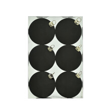 Black Flocked Velvet Christmas Ornaments Set of 6
