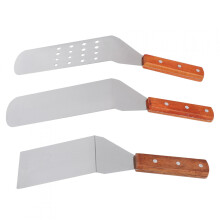Stainless Steel Spatula Set with Wood Handle 3-Piece