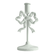 Vintage französischer Kerzenständer aus Eisen mit Schleife, 20 cm